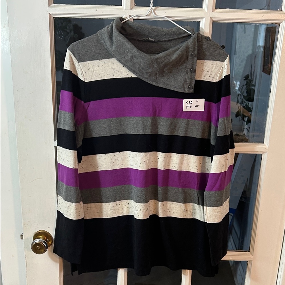 K27.   Talbots Gray Knit Top